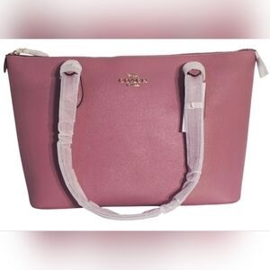 Coach Pink Leather Tote Bag - Designer Shoulder Bag